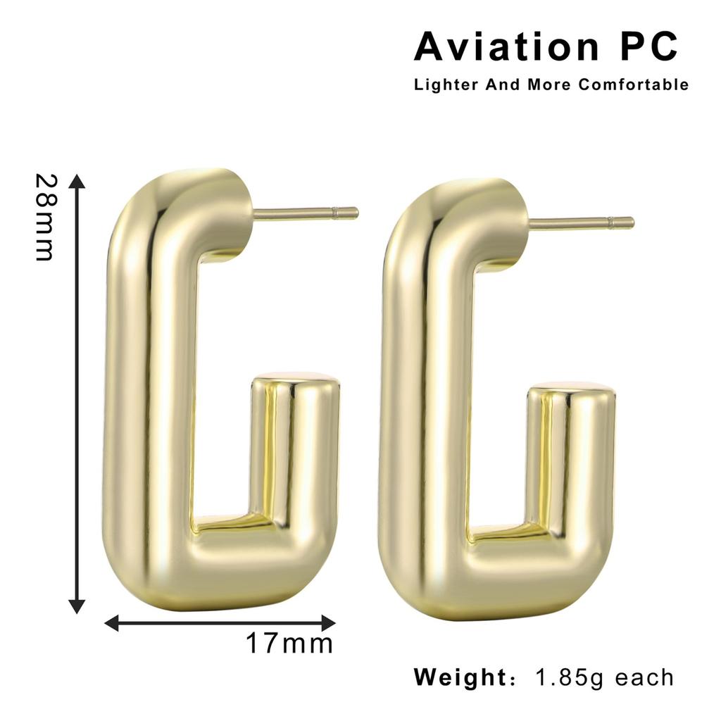 Hot Selling Aviation PC Environmentally Friendly Material Geometric High-end Retro Earrings, Light Luxury Hollow Earrings