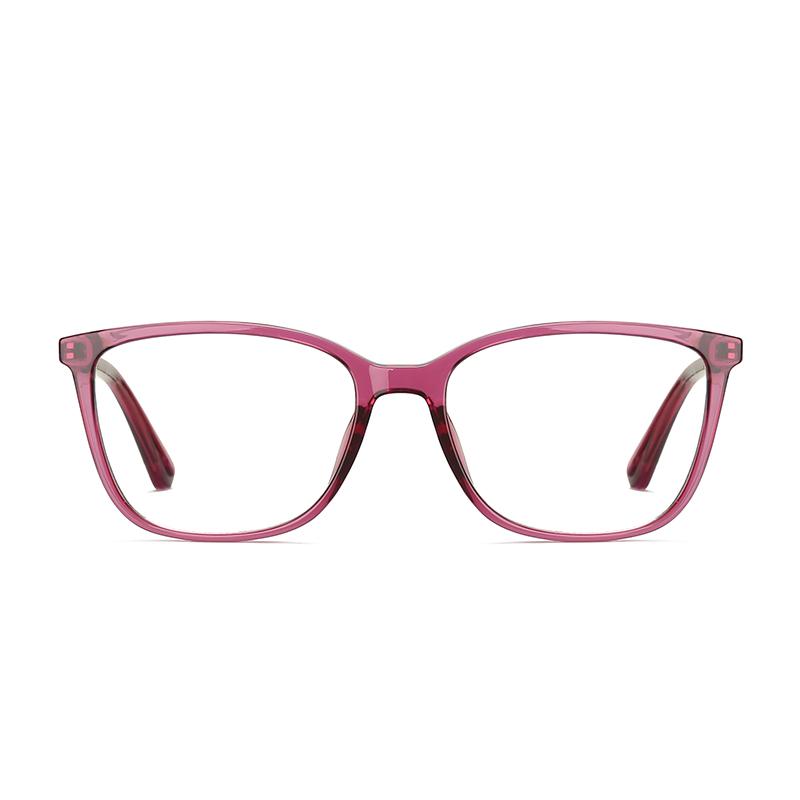 TR90 Metal Square Prescription Glasses Frames for Women Pink Eyewear