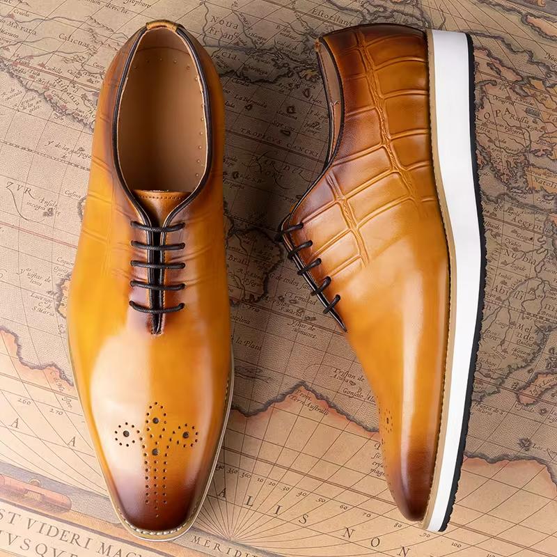Fashion Business Leisure Men Shoes Genuine Leather Handmade Casual Style Fashional Comfortable Office Dress Man Shoe Lace Up Brogue Shoe