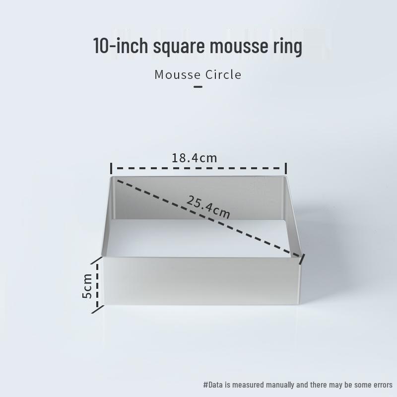 Round Square Heart-Shaped Mousse & Tower Ring, 4-10 Inch, Stainless Steel Baking Mold.