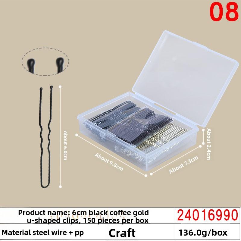 Black Steel Clip Box Contains A Straight Clip for The Bride's Updo Hairstyle Bangs Clip Wavy Hair Clip and Hair Accessory