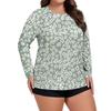 Women's Print Large Size Long Sleeve Swimsuit Sun  Jacket Quick Dry Hiking Top