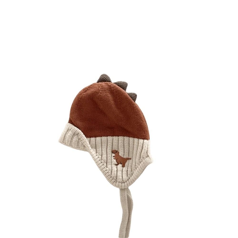 

Liner Velvet Baby Knit Pullover Cap Cute Dinosaur Pullover Hats Warm Children s Hats Boy Girl оранжевый