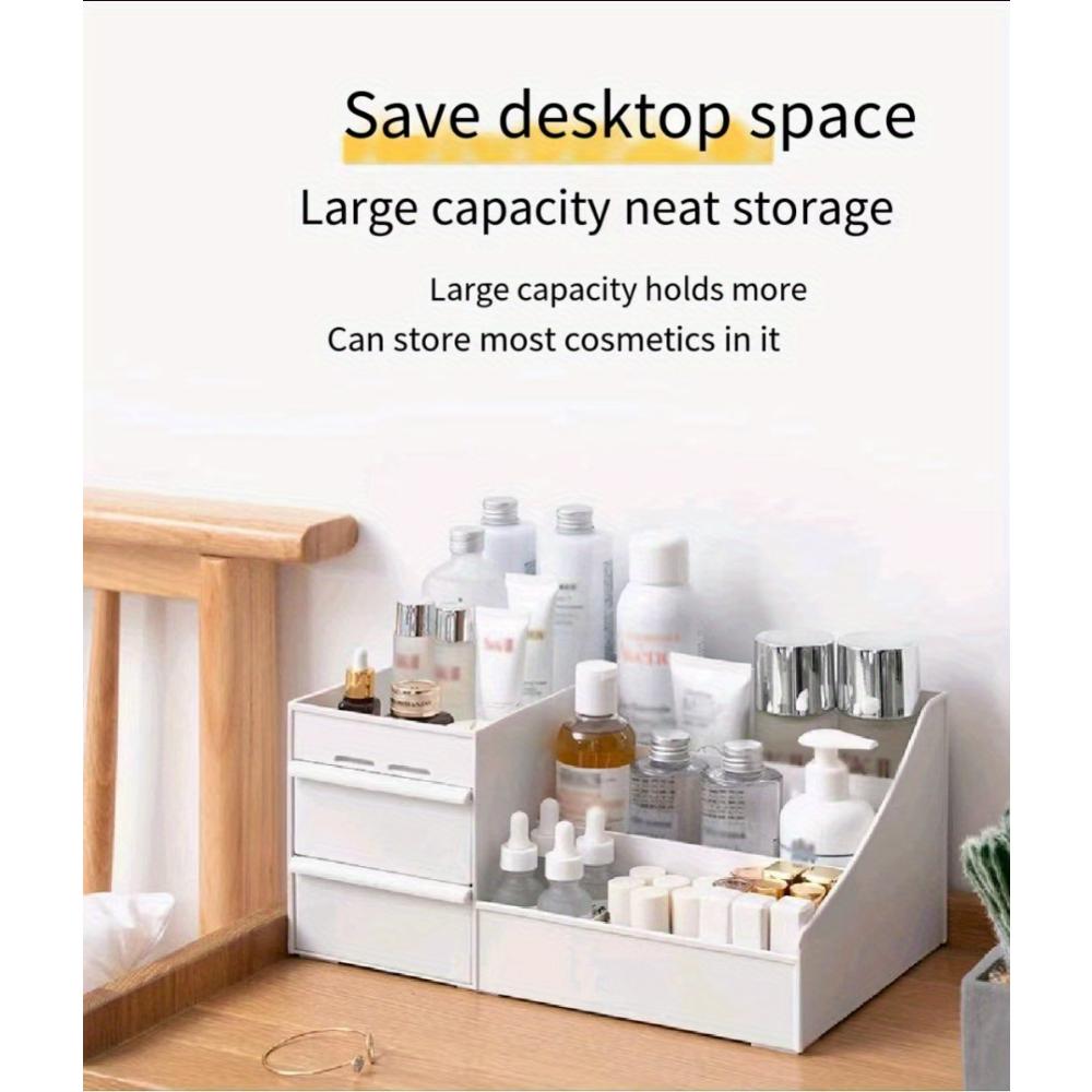 Cutii, comode și sertare pentru depozitarea machiajului, care pot conține cosmetice, produse de îngrijire a pielii, fard de pleoape, loțiuni, oje și bijuterii pentru baie și dormitor.