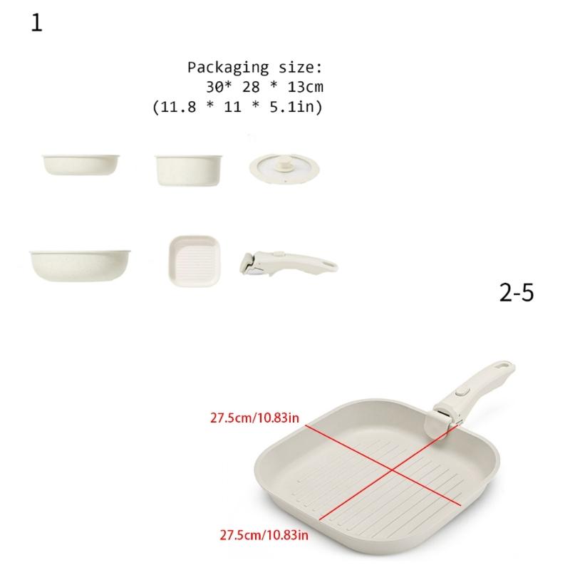 Detachable Handle Nonstick Cookware Set Aluminum Frying Pan Skillets Cookware For Sauteing Steak And Stir Fry