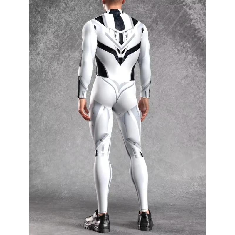 Halloween Tights 3D Digital Printing Adult Cosplay One-piece Costume Men Stage Performance Jumpsuit Dance Party Outfit