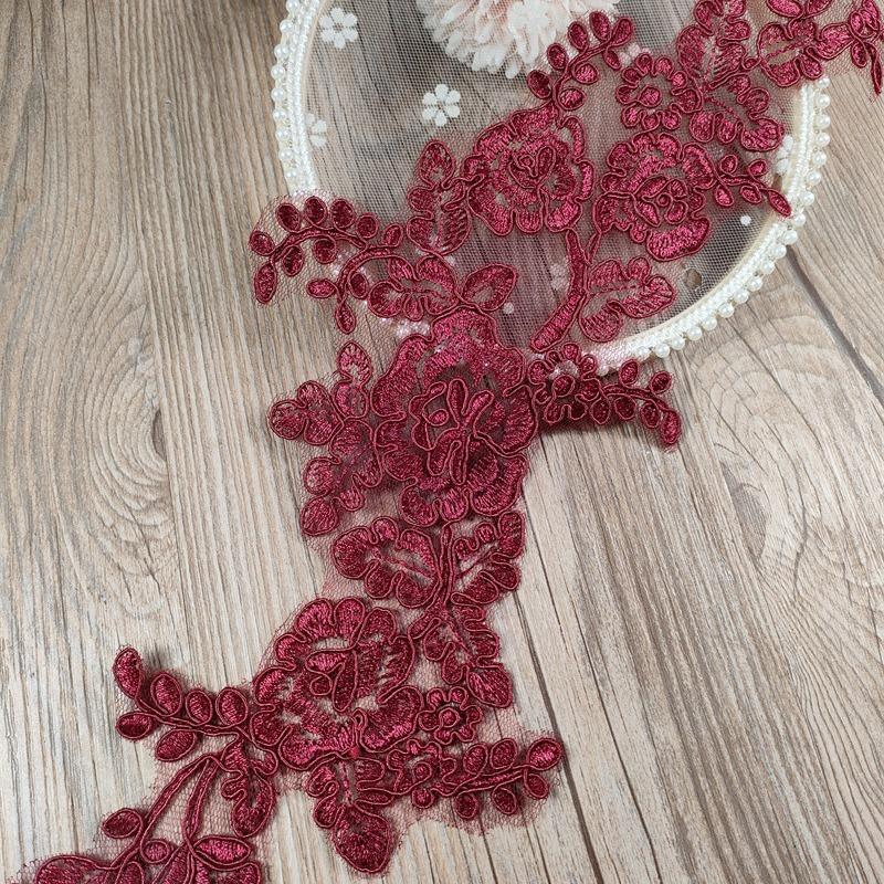 European Embroidery Float Bone Lace To Flower, Handmade Diy Material Wedding Dress Veil Wedding Shoes Lace Accessories White