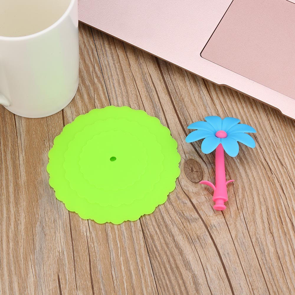 Hot Cute Sunflower Lace  Reusable Silicone Cover Cup DIY Free Splicing