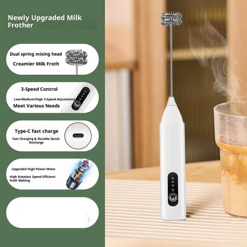 MINI napěňovač mléka USB dobíjecí 3rychlostní pěnovar Mixér na šlehání kávy Elektrická rukojeť Mixér Šlehač vajec