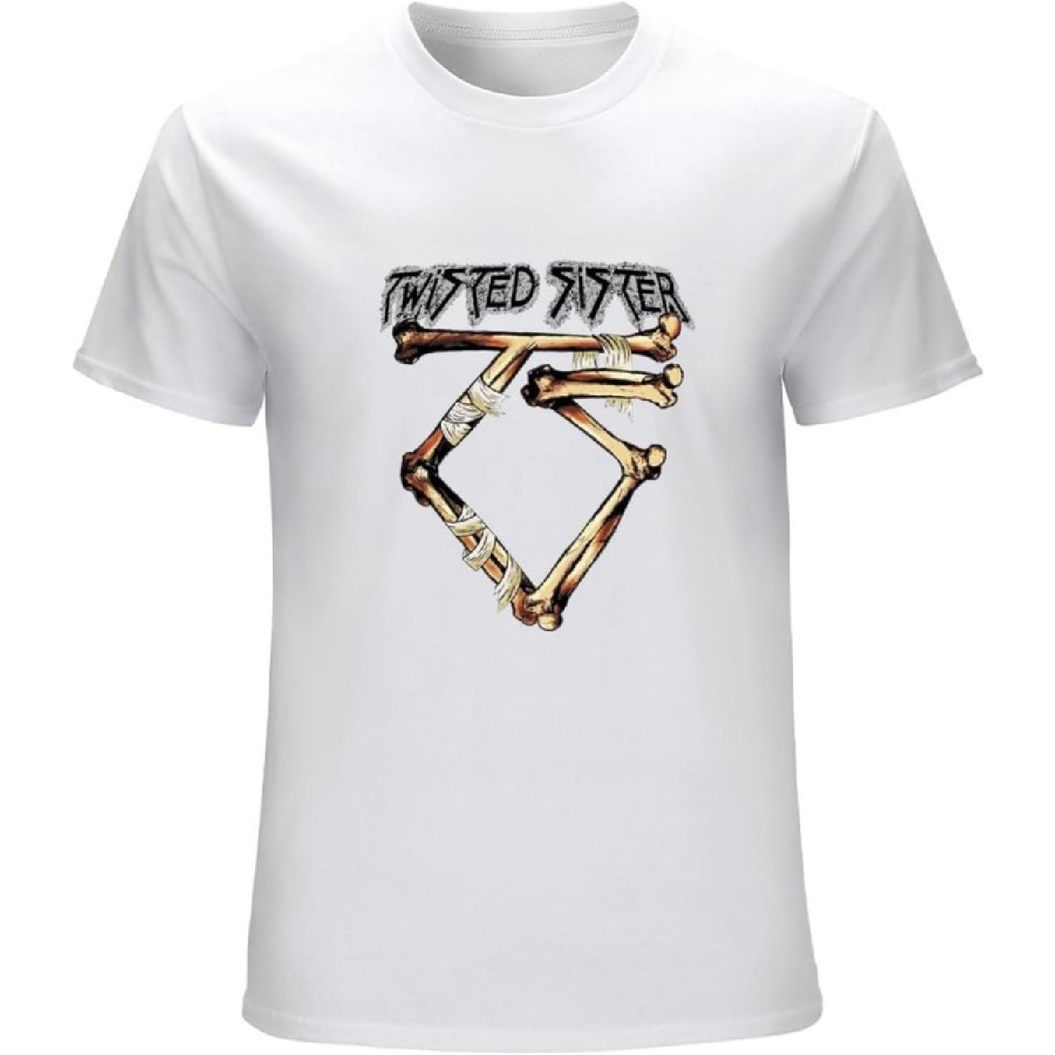 XINYIFENG Men s Fashion Short Sleeve Round Neck Twisted Sister  Bone Logo  T Shirt T-Shirt White XXXXXL белый