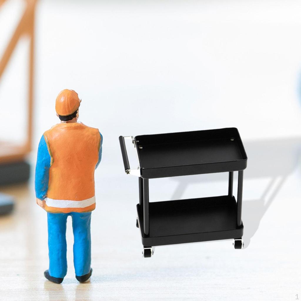 RC Tools Trolley Cars Accessory Toys Tool Rack Cart Double Layer for Vehicle Maintenance Scene Car