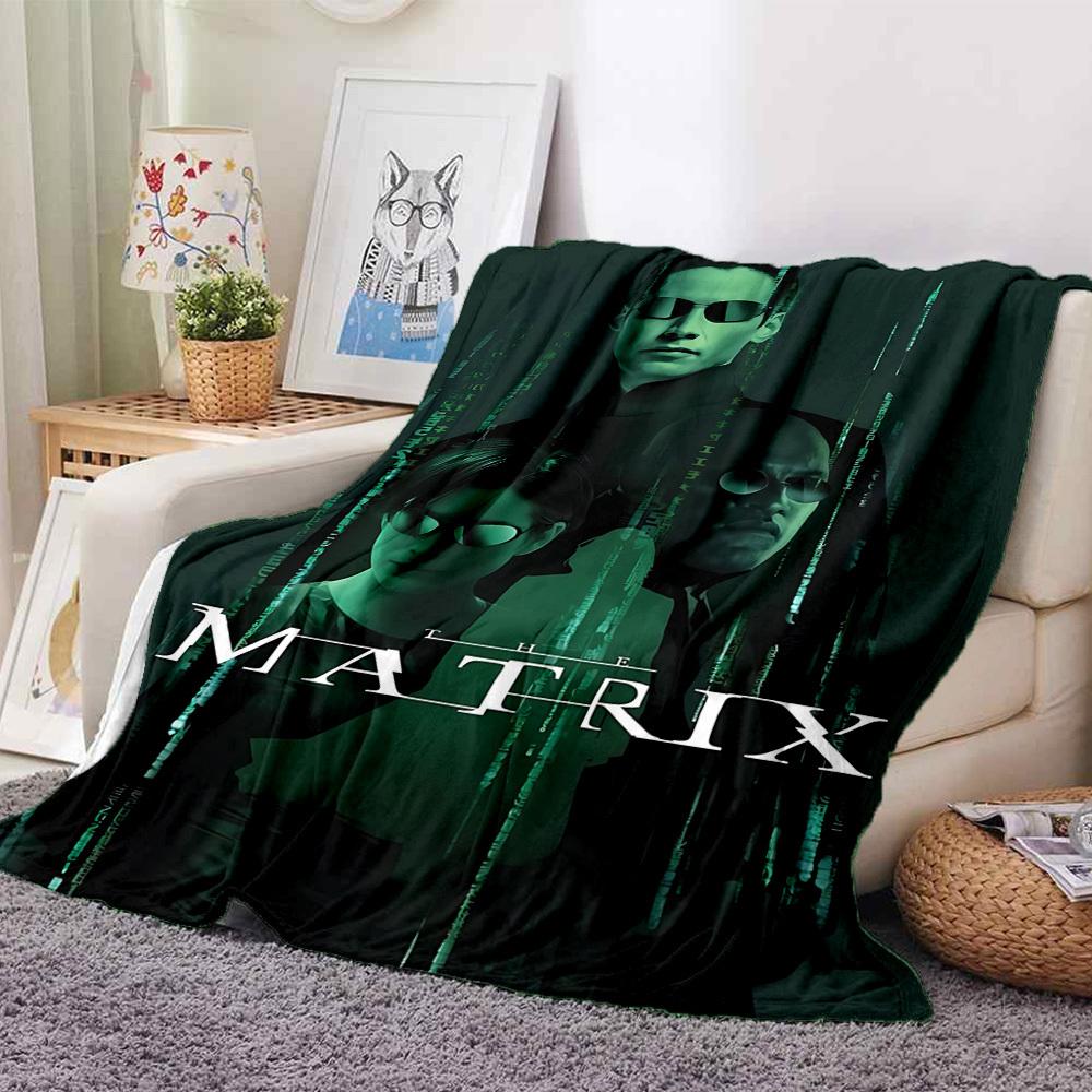 1pc Matrix, Neo Blanket Lightweight Flannel Throw For Sofa, Bed, Travel, Livingroom, Office, Couch, Chair, And Bed