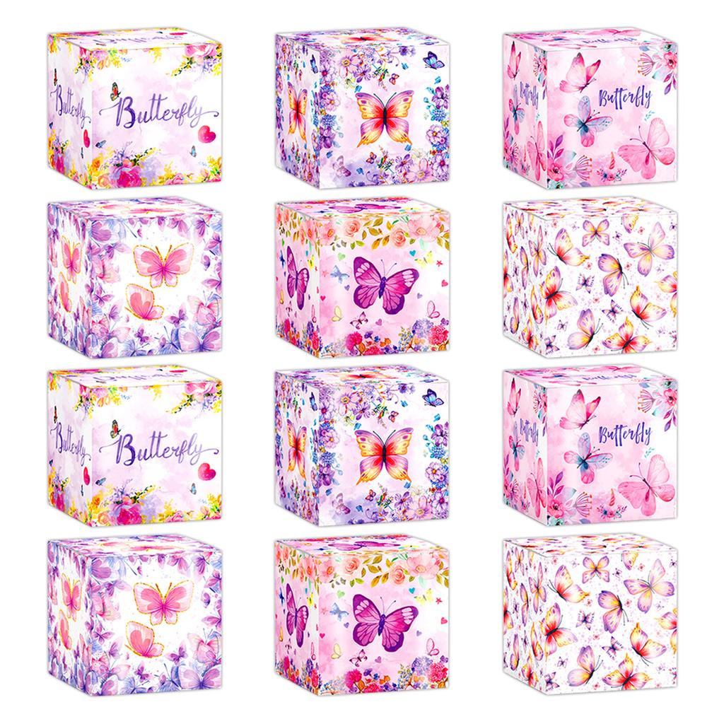 12/18pcs Pink Butterfly Gift Packaging Boxes Pink Butterfly Gift Boxes For Thoughtful And Detailed Gift Givers