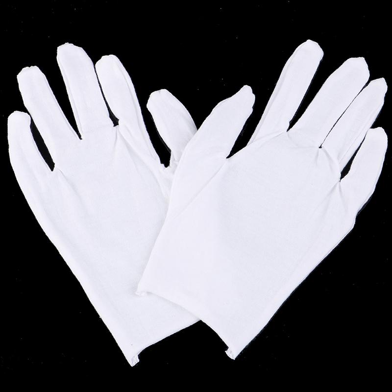 6 Pairs White Gloves Cotton Soft Thin Coin Jewelry Silver Inspection Work Gloves