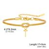 Stainless Steel 26-Letter Bracelet & Anklet with Double-Layer Knotted Snake Bone Chain