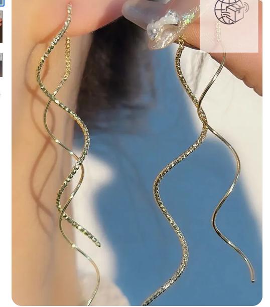 Long Wave Line Tassel Threader Earrings Lightweight Dangle Design Elegant Shape Modern Style Jewelry for Daily Wear and Special Occasions