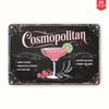 Panneau Métallique Plat Vintage Aluminium Cosmopolitan Style Tableau Noir Recette de Cocktail Décor Rétro Bar Maison 1 pièce