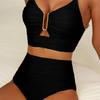 2025 High Waist Solid Color Bikini - Sexy European/American Style