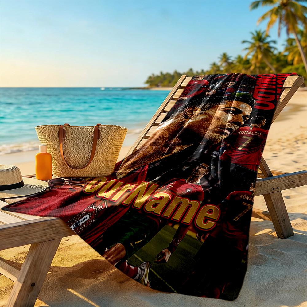 Cristiano Ronaldo Personalized Text Beach Towel Soft Durable Quick-Dry