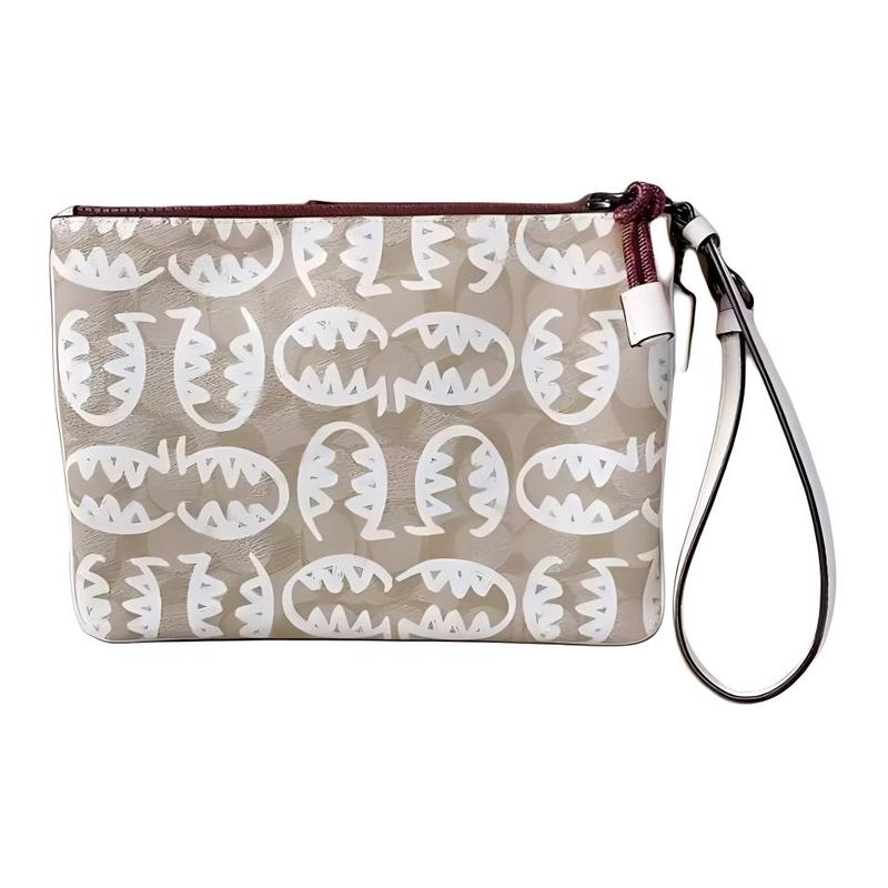 Coach Clutch Bag GUANGYuan Gallery 24 Guangyu Co-branded Limited Edition Classic Old Flower Little Monster Graffiti Printed Zipper Canvas with Leather