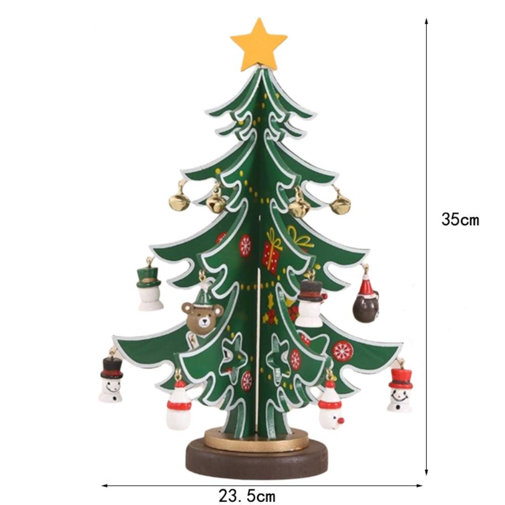 Wooden Material Christmas Tree Ornament Stereo Structure Christmas Decoration  Home