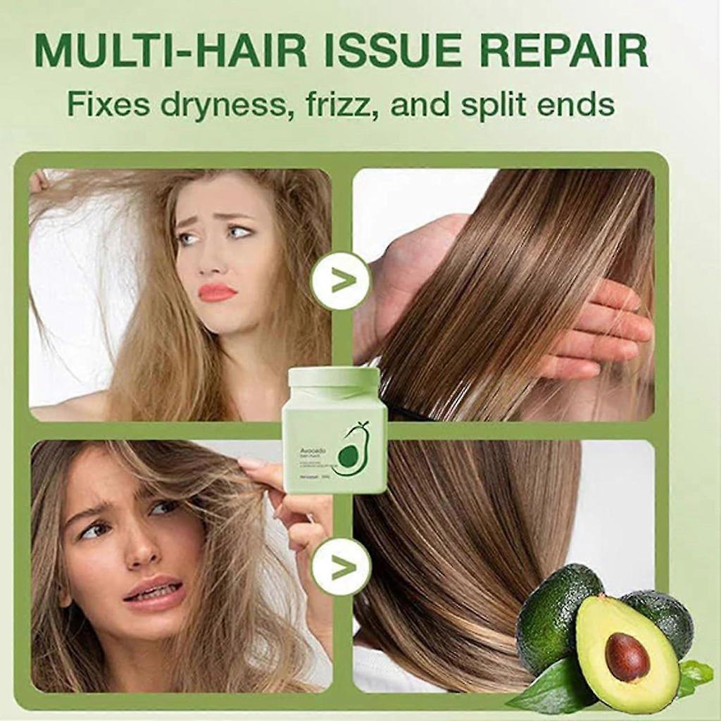 Avocado Hair Mask, 300g Hair Treatment Mask, Avocado Repair Nourishing Care Hair Mask For Dry Damaged Hair, Moisturizing Hair Mask, Prevent Split Ends