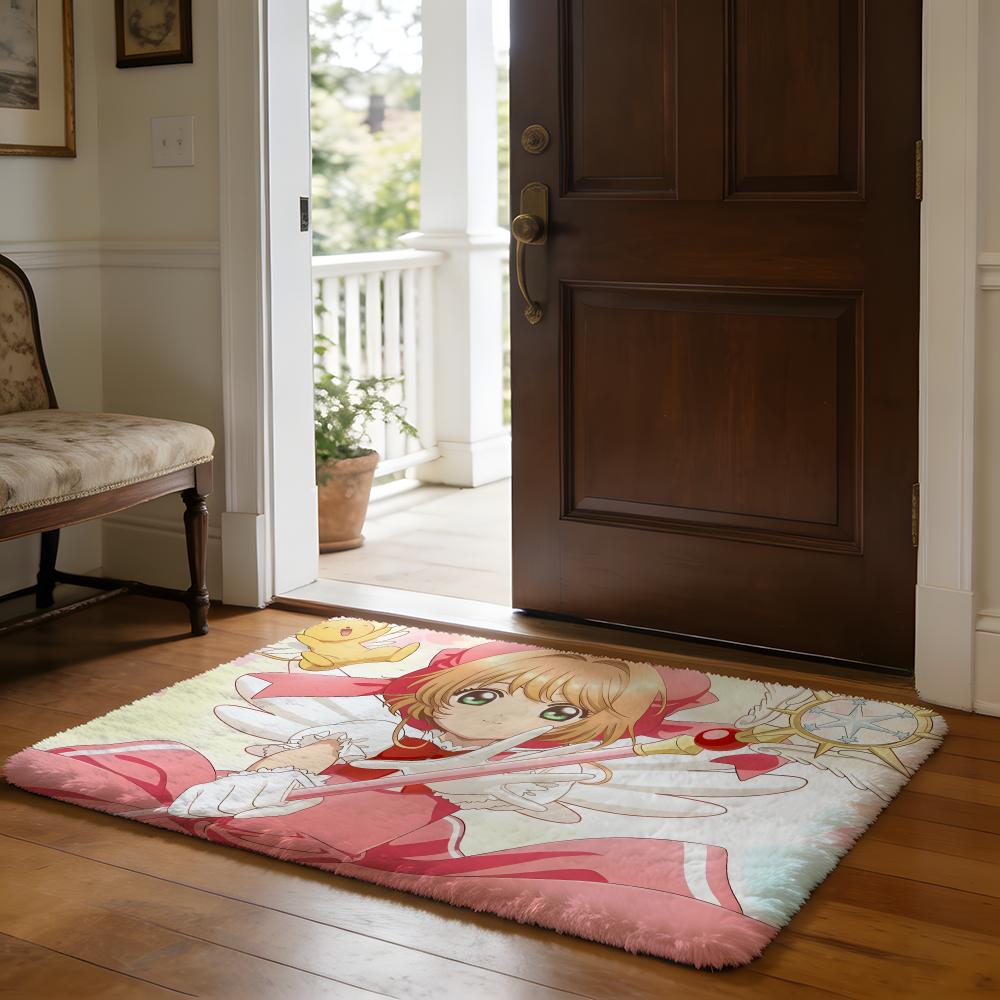 CCardcaptor SSakura Cartoon Floor Mat Soft Flannel Absorbent Mat Non-Slip Rug Home Bedroom Bathroom