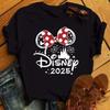 Disney Cartoon 2025 Travel Pattern Printed T-Shirt Summer Women's Casual Tops T-Shirt Fashion Clothing Harajuku Y2k T-Shirt
