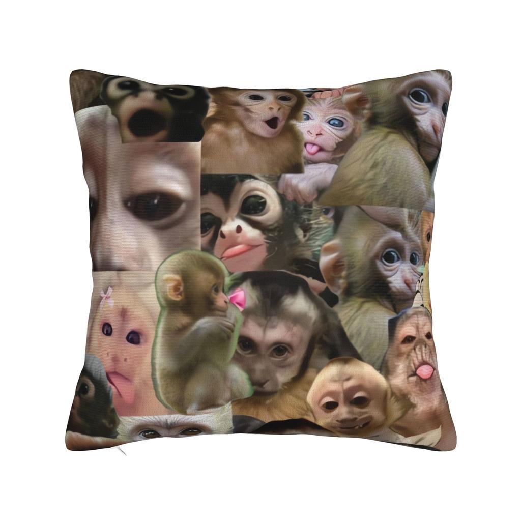Funny Monkey Print Pillowcases  Kawaii Pillow Case For Living Room Sofa Graphic Pillow Cover