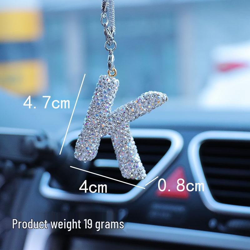 Rhinestone Bow Polymer Clay Car Rearview Mirror Hanging Ornament