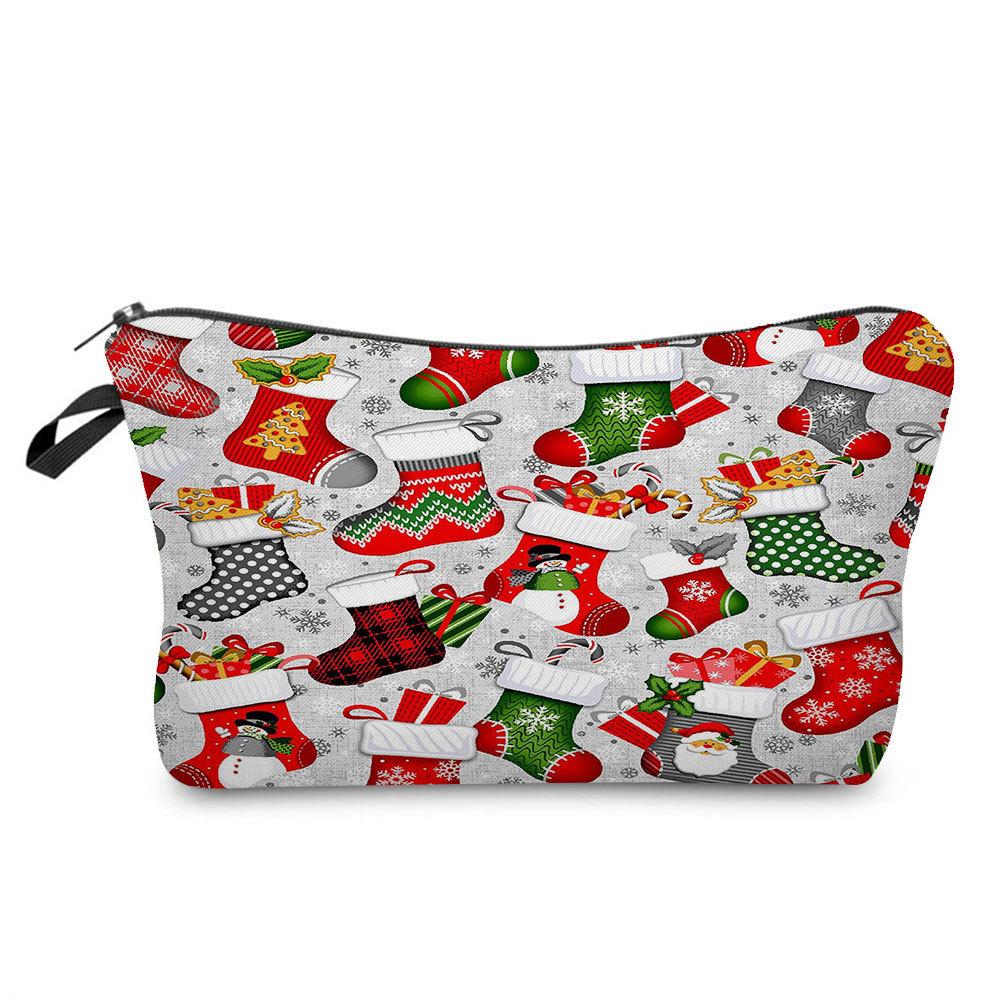 Women Snowman Print Cosmetic Bag Toiletries Organize Travel Storage Case 6766