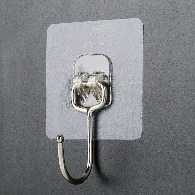 Door Hooks Adhesive Wall Hooks Transparent Bathroom Kitchen Wall Sticker Towel Holder Key Holder Wall Hanger Hooks For Hanging
