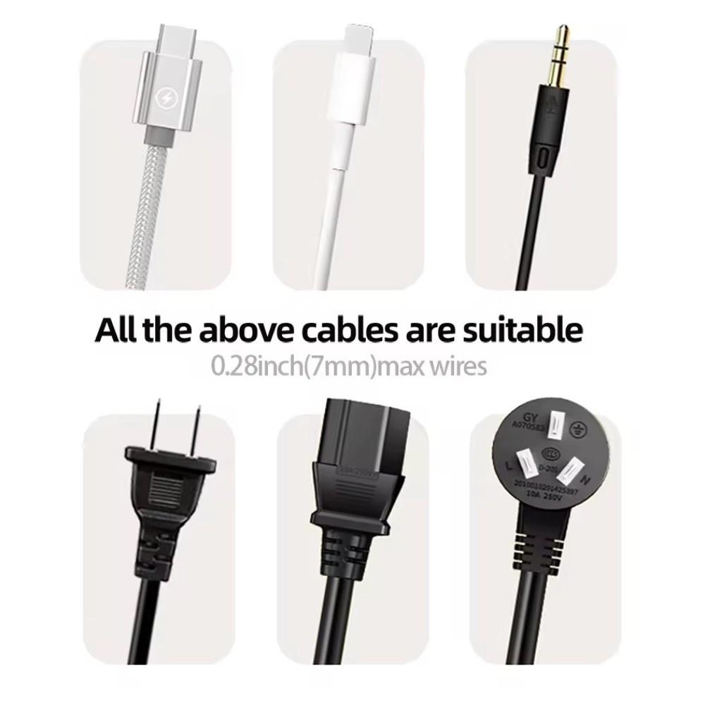 6pcs/9pcs Adjustable Desktop Cable Organizer Adhesive Cord Cable Organizer  Wire Organization