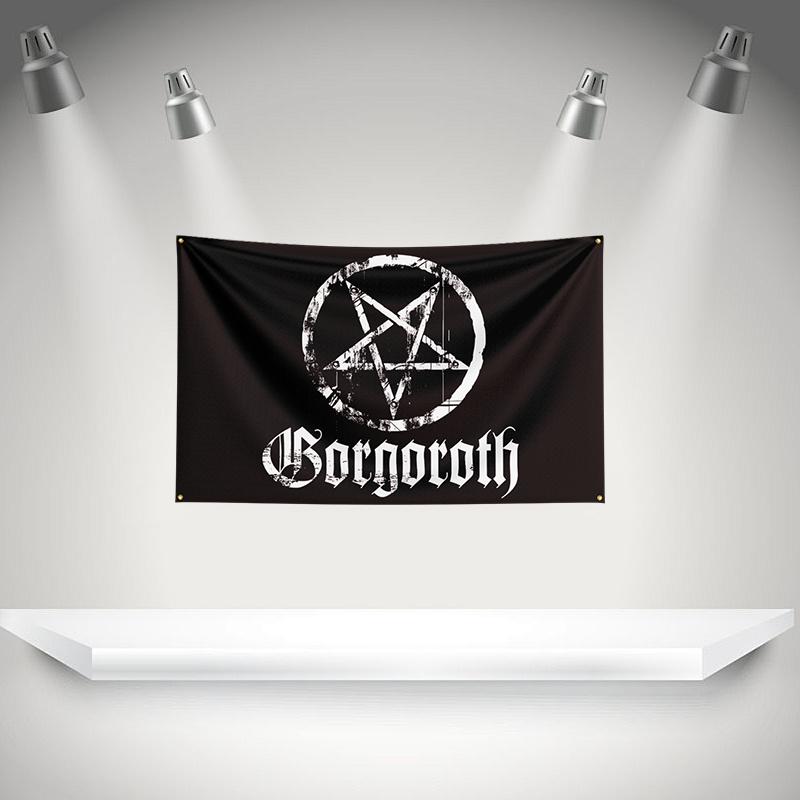B-borgoroth Flag Rock Music Band Banner HD Printing Tapestry Exhibition, Music Band Fans, Garage Decor