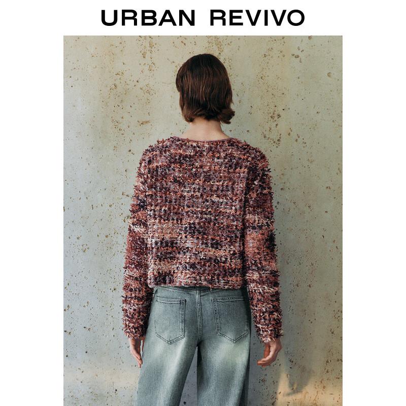 UR Damen Strickjacke im französischen Stil mit Struktur und Metallschnalle