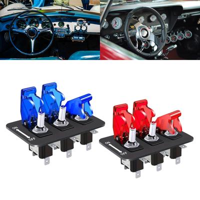 Waterproof Marine Boats Rockers Switch Panel 3 Gang with 20A Fuses LED Light for Car Vehicles Truck