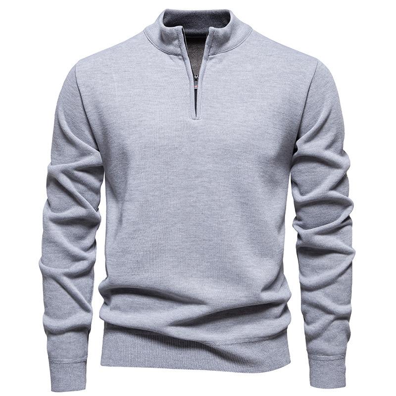 

Men’s Plus Size Stand Collar Zip Knit Sweater 4XL