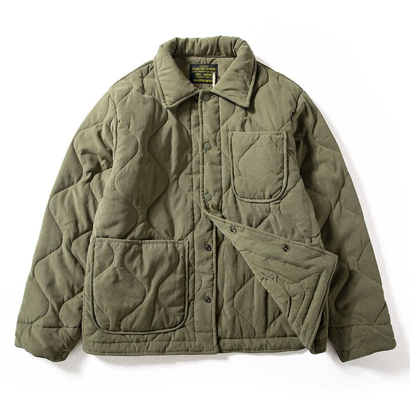 Cotton-Padded Coat Men 2024 New Arrival Winter Thermal Quilted Polo Collar Jacket Suede Casual Silk Cotton-Padded Coat Winter Clothing Coat