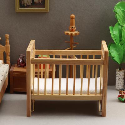 1:12 Dollhouse Miniature Baby Bed Wooden Cradle Baby Carriage Baby Walker Doll House Accessories For Dollhouse Decoration New