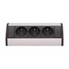 Furniture Socket 3X2P+Z Black-Silver - On-9001/Bg