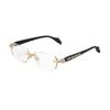 Fashion Clear Lens Glasses Women Retro Diamond Rimless Gold Frame Transparent Eyewear Decor