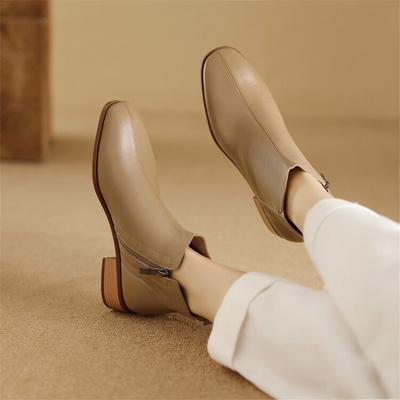 Fashion Autumn Genuine Leather Women Boots Casual Short Boots for Women Fashion Boots Ladies Shoes Low Heels  Ankle Boot Botas De Mujer