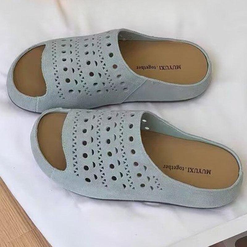 

Тапочки на мягкой подошве, полые пещерные туфли, новые тапочки на одну ногу 40 синий