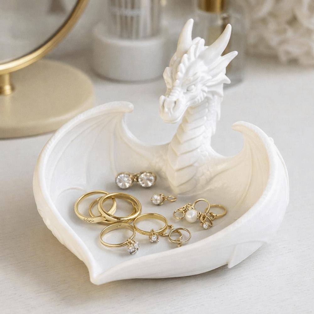Dragon Shape Jewelry Storage Tray INS Ring Display Plates Mini Key Tray Desktop Ornaments