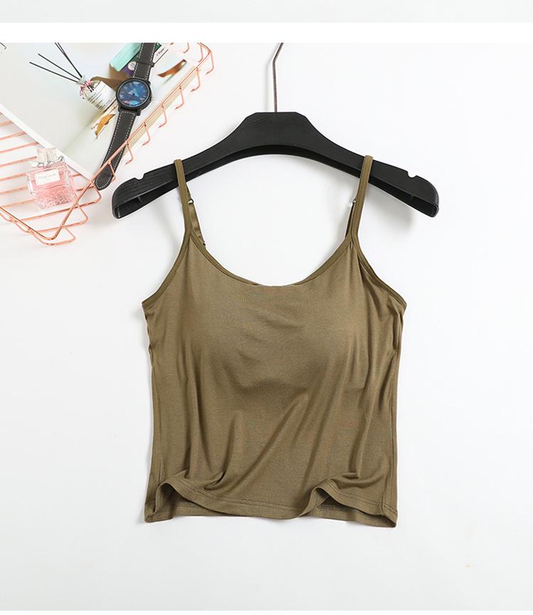 Modal Padded Crop Tank with Bra Cup & High Waist Shorts - Women's Summer Lingerie Set