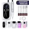 Professional Nail Drill Machine Efile for Acrylic Nails, 45,000 RPM Rechargeable Electric Nail File & Cuticle Drill, Portable Manicure Pedicure Tool