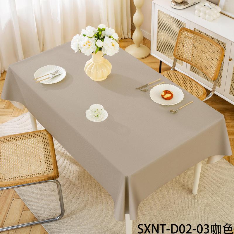 Anti-slip Fruit Stand Plaid Tablecloth PVC Waterproof and Oil-proof Rental House Solid Color Rectangular Table Coffee Table Tablecloth