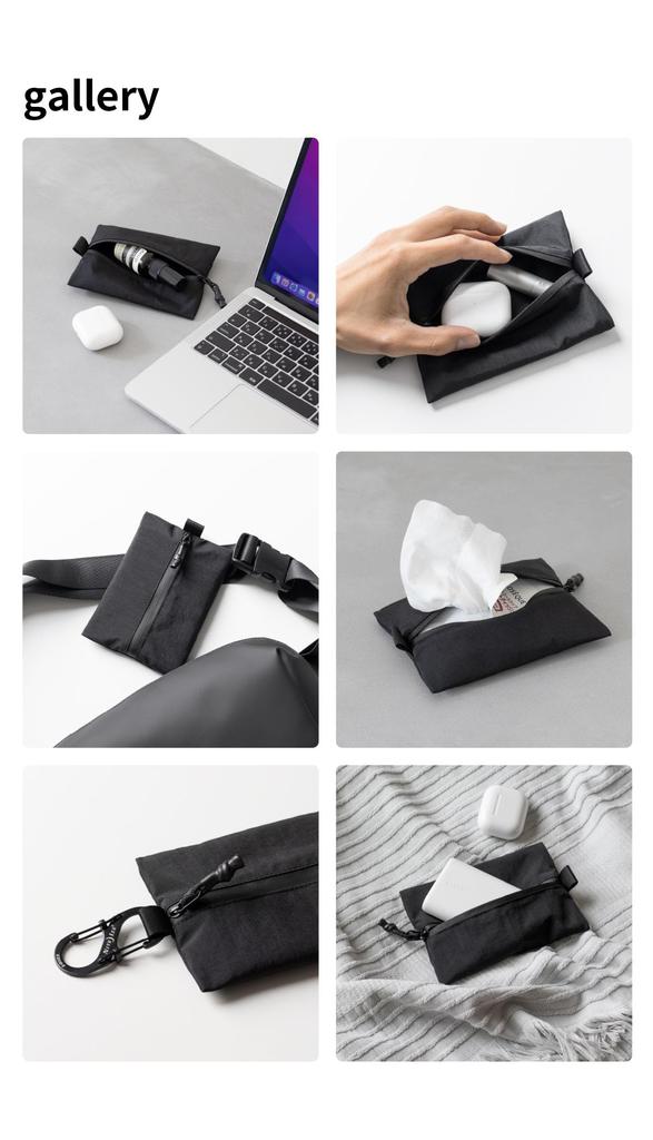 TOFTPOUCH LIGHT Pouch for Gadgets and No [aso] (Tuft Light) Water-Resistant Pouch, Small, Cosmetics, Black, Gusset, Medium, Tf-t304-bl