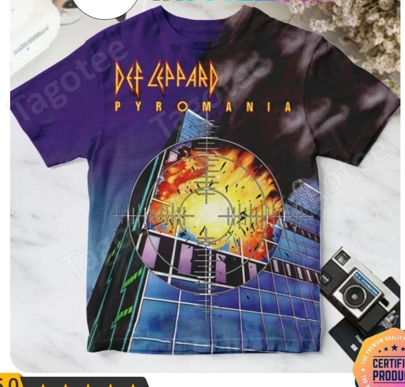 Def Leppard Pyromania Album Cover For Fan 3D T-Shirt S