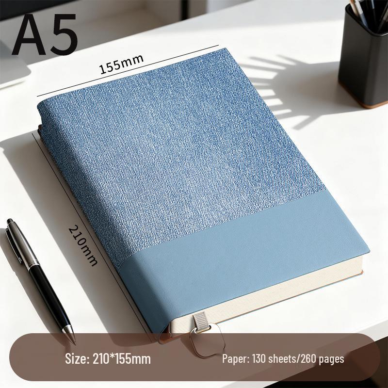 A5 Custom Logo Leather Notebook for Office Meetings светло-синий
